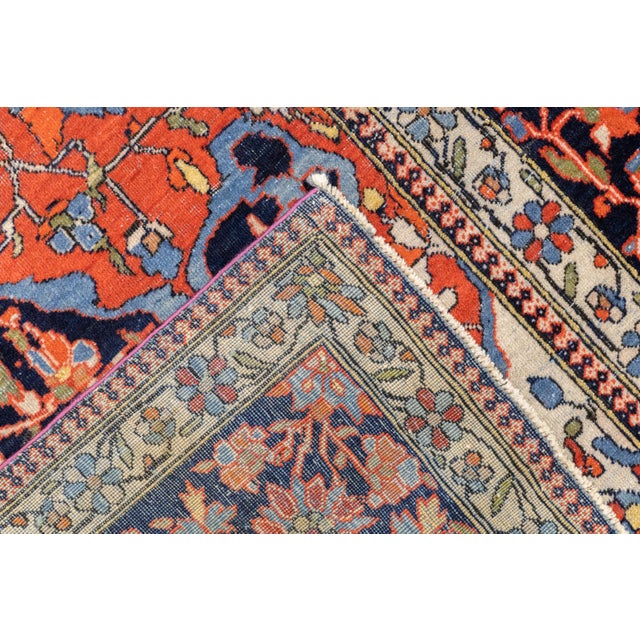 Antique Persian Mohtasham Kashan Rug 4’3" X 6’5" For Sale - Image 10 of 10