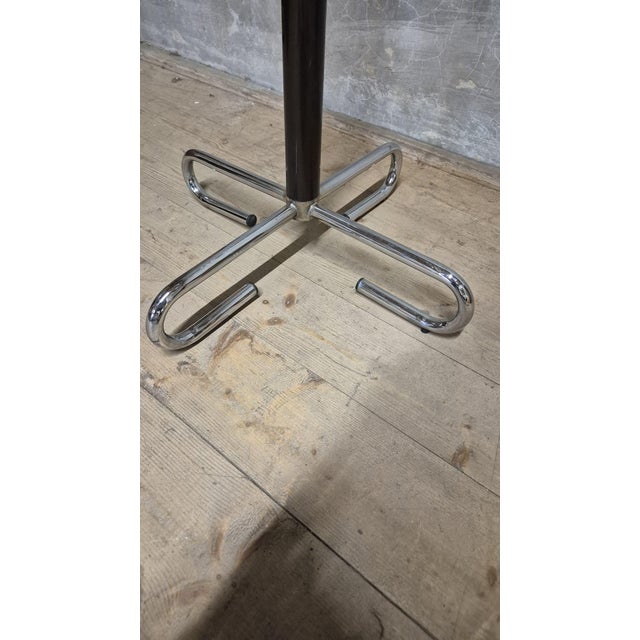 Brown Vintage Coat Rack with Umbrella Stand in Chrome-Plated Metal and Wood, 1940s For Sale - Image 8 of 9