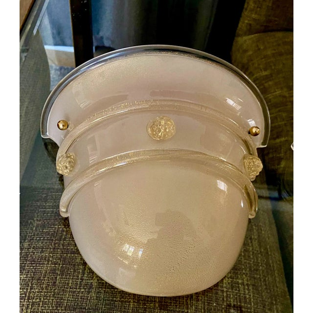 1980s Murano Attributed Glass Gold Infused Wall Sconces - Set of 2 For Sale - Image 5 of 13
