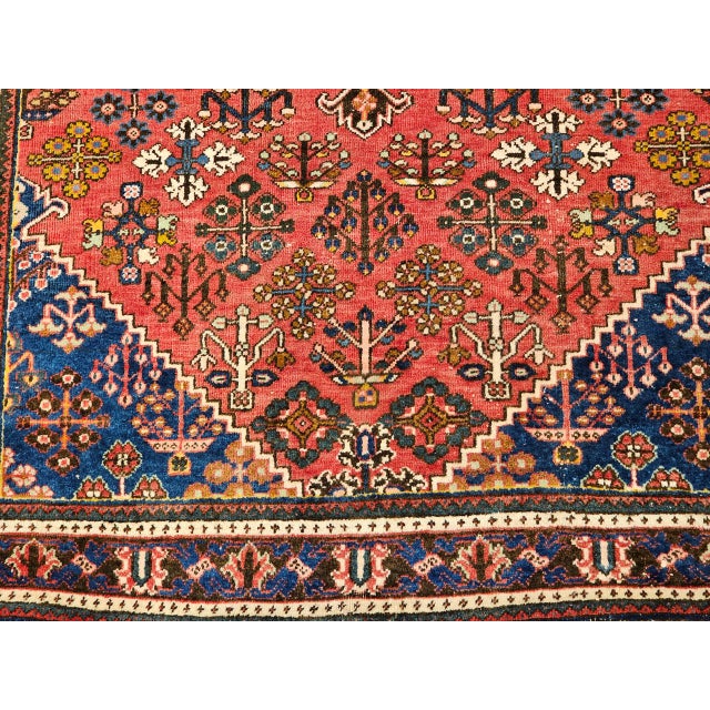 Textile Vintage Persian Joshegan Kashan Rug, Hand-Knotted Wool, Weeping Willow Pattern, Red & Blue, 5x7 For Sale - Image 7 of 13