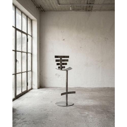 Vertebrae High Bar Stool in Mild Steel by Metalmorphosis Studio Unique Piece Dimensions: D 40 x W 45 x H 85 cm. Materials:...