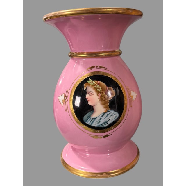 Antique Old Paris Porcelain Hand Painted 13" Portrait Vase For Sale - Image 6 of 6