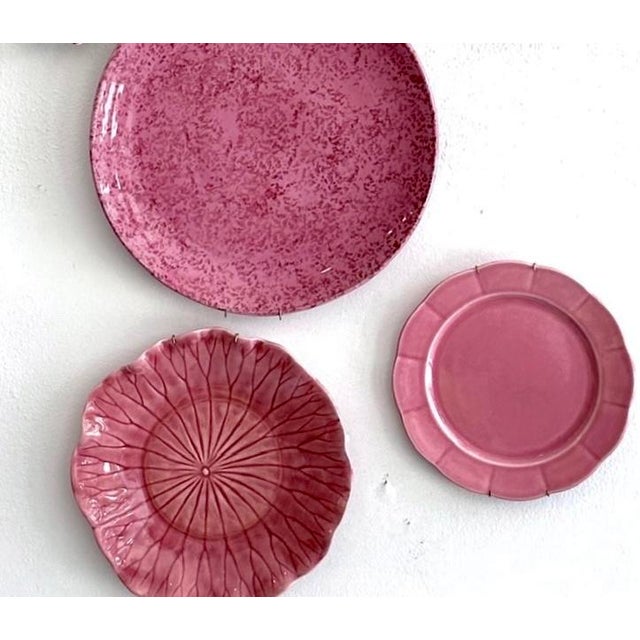 Saturated Pink Vintage Wall Plate Curation - Group of 9 For Sale - Image 17 of 17
