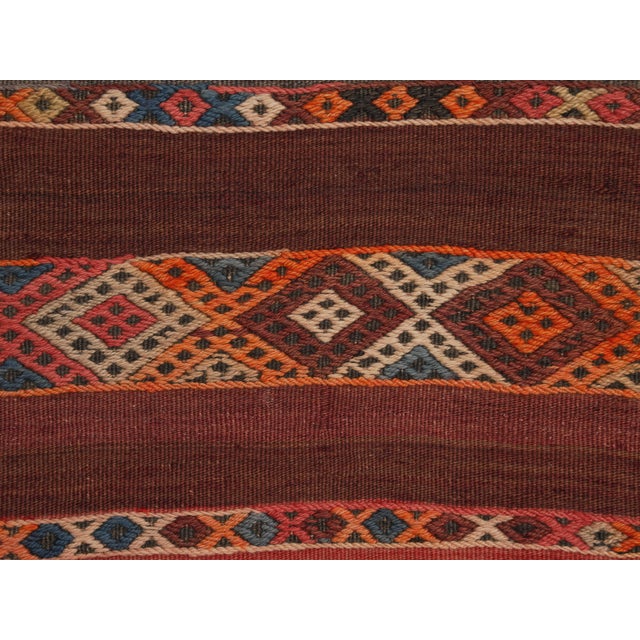 Red 1970s Vintage Handmade Wool Cotton Red Runner Rug For Sale - Image 8 of 11