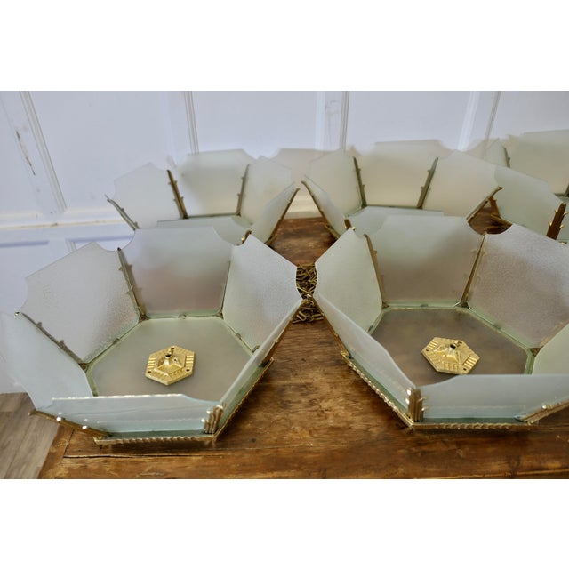 Odeon Style Opalescent Hanging Light Shades, 1920s, Set of 6 For Sale - Image 10 of 10