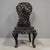 Black Heavily Carved Antique Japanese Black Lacquer Desk & Chair For Sale - Image 8 of 10