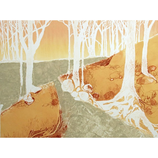 Lin Carte Anderson "Autumn Glazing" Signed Numbered Artwork Etching, 1979 For Sale