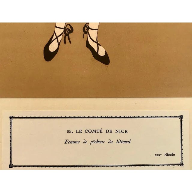 1920s Vintage French Regional Costume Print 1929 Woman From Nice France For Sale - Image 5 of 6