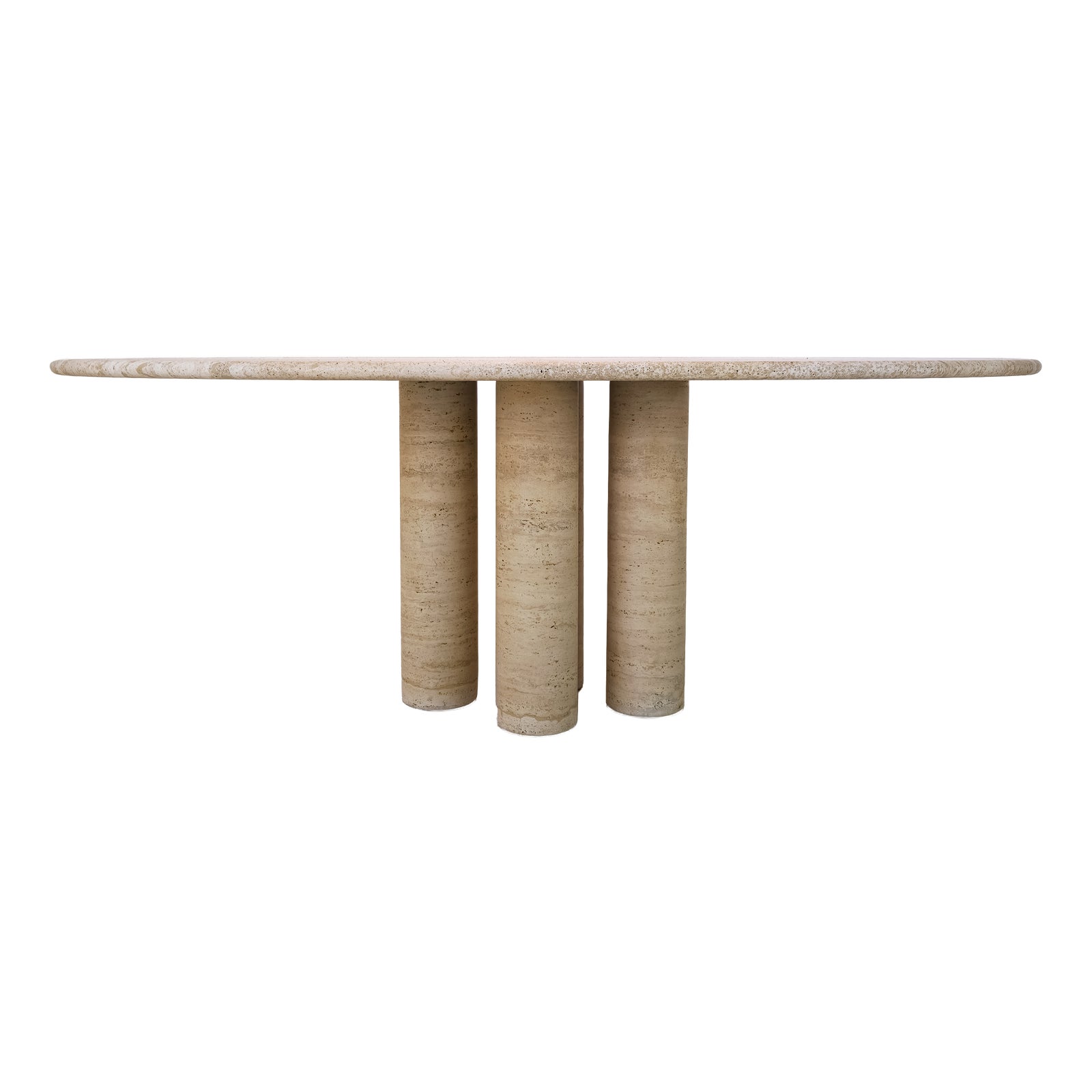 Italian Il Colonnato Dining Table in Travertine by Mario Bellini