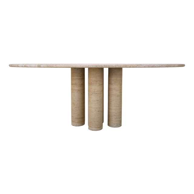 Italian Il Colonnato Dining Table in Travertine by Mario Bellini, 1980s For Sale