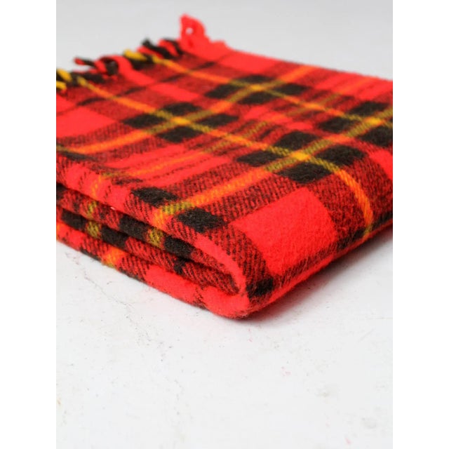 Mid 20th Century Vintage Plaid Throw Blanket For Sale - Image 5 of 10