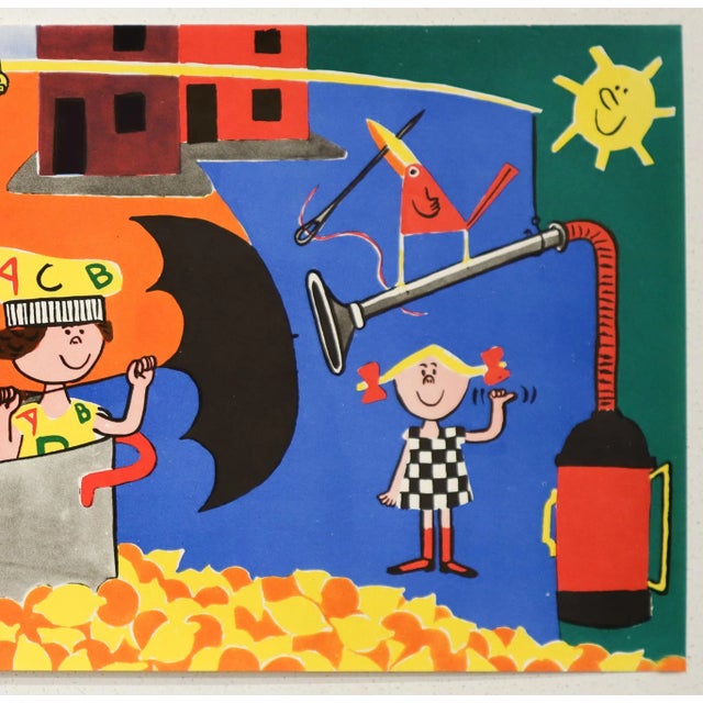 Illustration 1960 Swedish Exhibition Poster, Barnen’s Dag (Children's Day) For Sale - Image 3 of 4