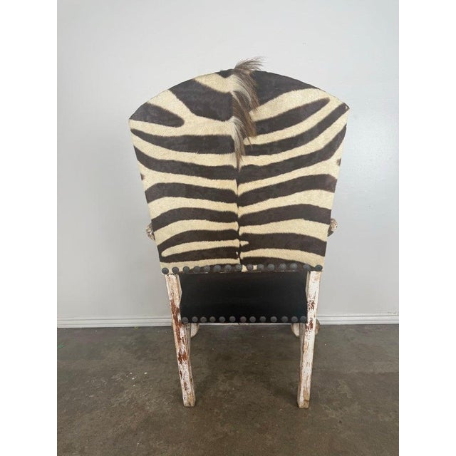 Wood 19th Century Italian Armchair With Zebra Upholstery For Sale - Image 7 of 9