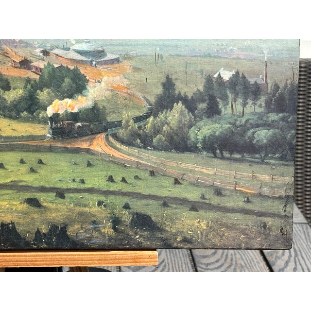Army Green Mid/Late 19th C. Original Oil on Canvas - European / British Landscape Scene For Sale - Image 8 of 12