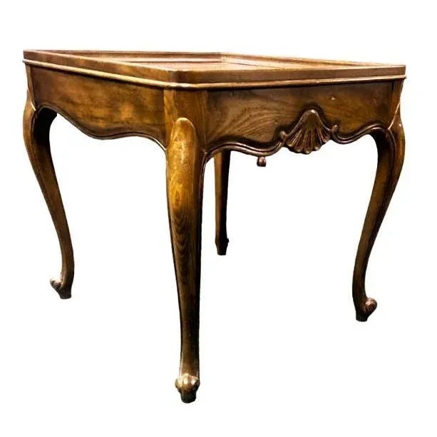 Brown Baker Furniture Company Grand Rapids French Country Louis XV Oak Side Table For Sale - Image 8 of 8