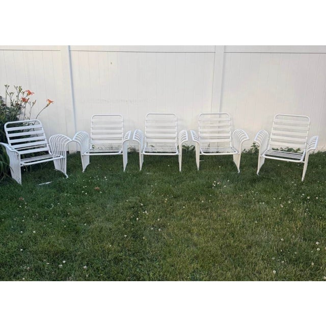 Vinyl strapped aluminum outdoor patio seating. Perfect for a deck, patio or pool setting. Vinyl straps are easy to clean...