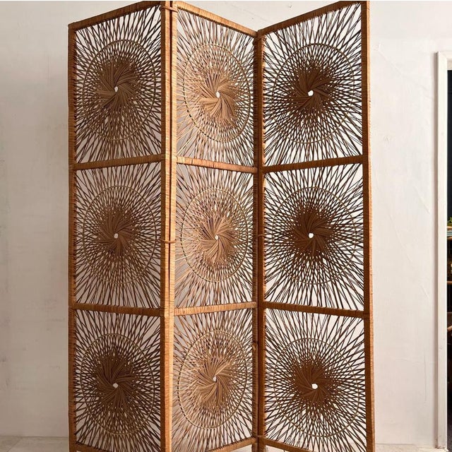Rattan Sunburst Room Divider from Rohe Noordwolde, 1960s For Sale - Image 14 of 16
