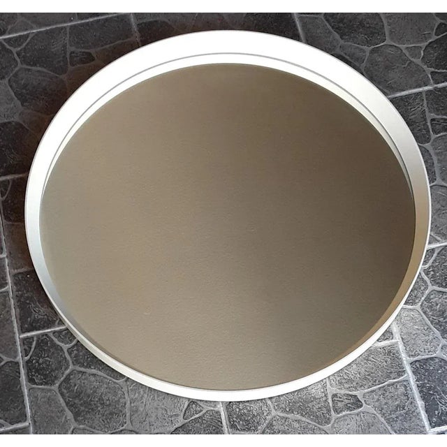 1970s VintageWhite Painted Wood Frame Wall Mirror, 1970s For Sale - Image 5 of 5