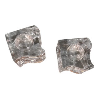 Orrefors Sweden Crystal Candle Holder's For Sale