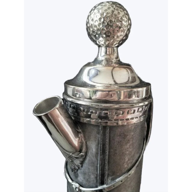 International Silver Antique Novelty Silver Plated 'Golf Bag' Cocktail Shaker Set with Glasses C.1920 For Sale - Image 4 of 7