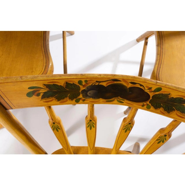 Wood Set of Four 19th Century Painted Plank Seat Arrow Back Windsor Chairs For Sale - Image 7 of 9