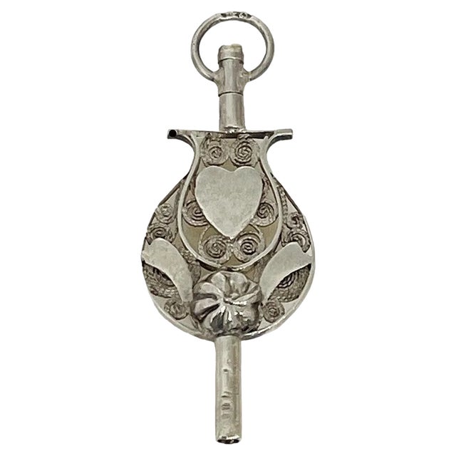 19th Century Dutch Silver Watch-Key by Hendrik Krins, Schoonhoven For Sale