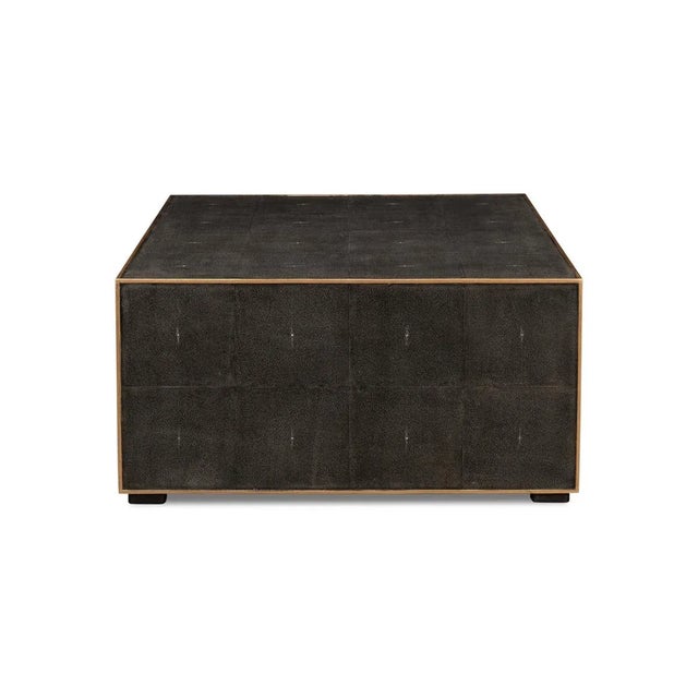 Animal Skin Mid Century Style Leather Wrapped Coffee Table For Sale - Image 7 of 12