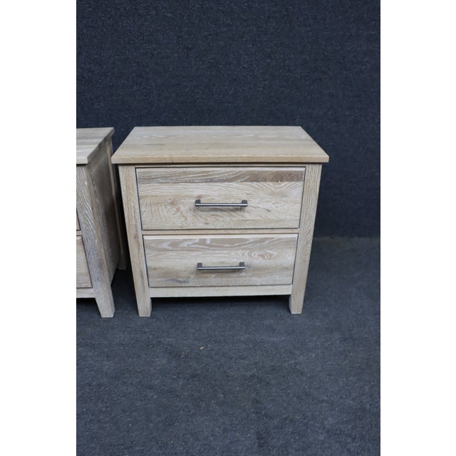 Contemporary Pair of Contemporary Solid White Oak Nightstands by Vaughan-Bassett For Sale - Image 3 of 15