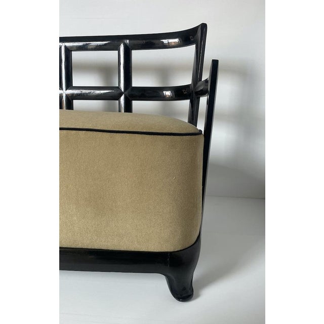 Sofa in Grid Lacquered Wood, 1930s For Sale - Image 10 of 14