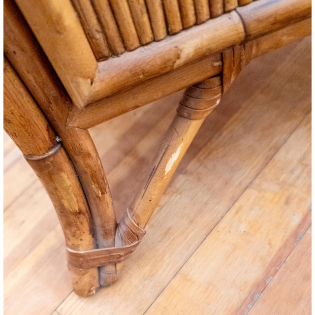 Late 20th Century Chinoiserie Safari Style Bamboo and Rattan Chest of Drawers Milling Road by Baker For Sale - Image 16 of 16