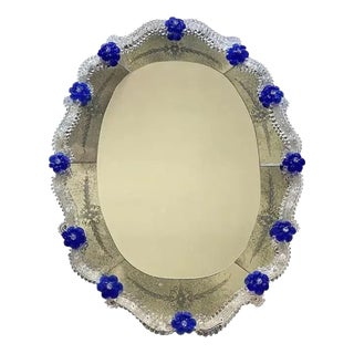 Hand-Carved Venetian Oval Mirror by Simoeng For Sale