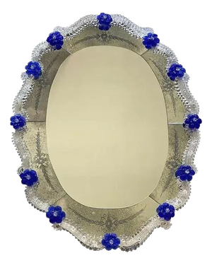 Hand-Carved Venetian Oval Mirror by Simoeng