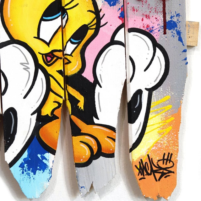 2020s Bickering - Vibrant Colorful Pop Art Painting W/ Cartoon Characters Original Artwork by Naguy Claude For Sale - Image 5 of 9