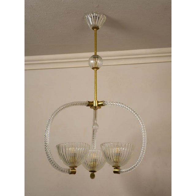 Vintage Murano Blown Glass Chandelier by Ercole Barovier for Barovier & Toso, 1930s For Sale - Image 12 of 14