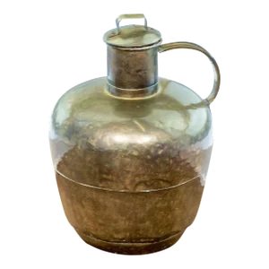 Antique Large Brass Lidded Jug With Handle