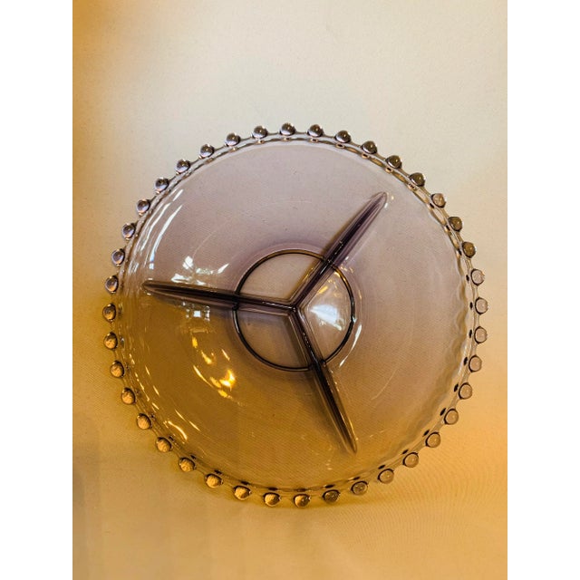 Early 20th Century Lavender Glass Candlewick Serving Dish For Sale In Los Angeles - Image 6 of 11