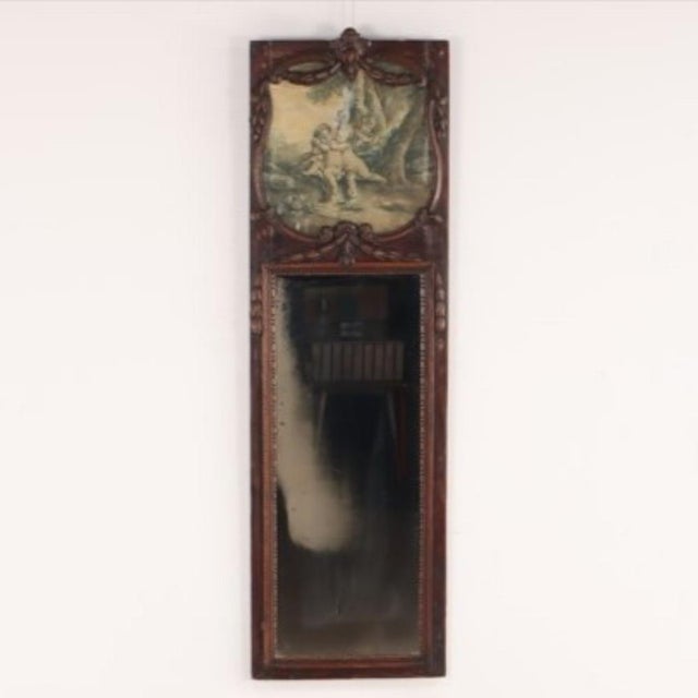 A 19th Century French Carved Walnut Console Table With Conforming Trumeau Mirror. For Sale - Image 9 of 10