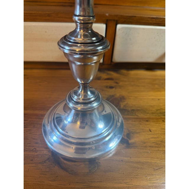 Statement Circa 1930 Gorham Convertible Silver-Plate Triple Candelabras - A Pair For Sale - Image 11 of 18