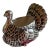 Vintage Boston Warehouse Metallic Silver Glazed Ceramic Turkey Planter. Festive Centerpiece. Thanksgiving Christmas For Sale
