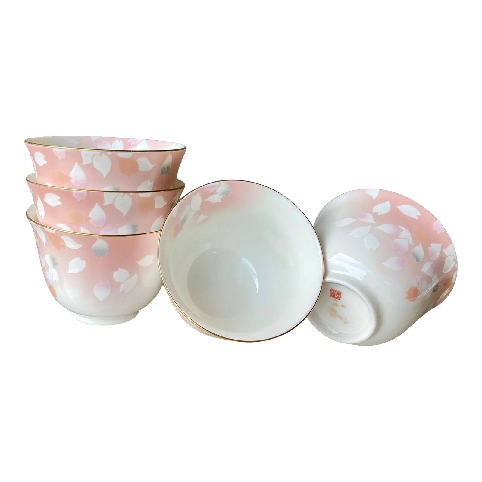 Circa 1960/1970 Japanese Porcelain Hasami Yaki Yunomi Aka Tea Cups ...