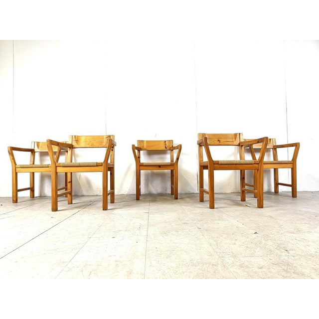 1960s Vintage Scandinavian Pinewood Dining Chairs from GM Mobler, 1960s, Set of 5 For Sale - Image 5 of 13