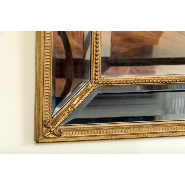 Wood Monumental Friedman Brothers Louis XVI Giltwood Beveled Mirror – Urn & Garland Crest For Sale - Image 7 of 13