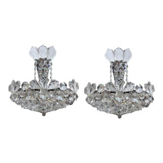 Mid 20th Century Modern Schonbek Trilliane Austrian Crystal Sconces - Pair For Sale