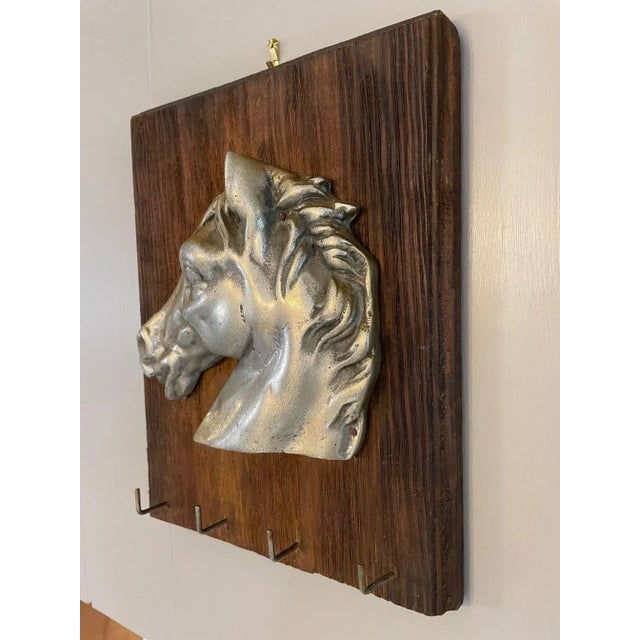 Mid 20th Century Pewter Horse Head Sculpture Key Holder For Sale - Image 11 of 13