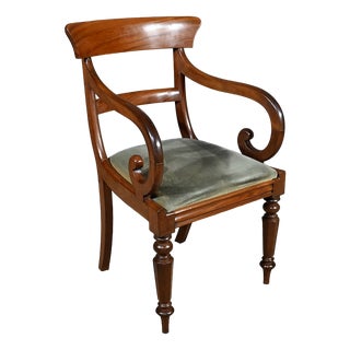 2nd Part 19th Century Victorian Armchair with Mahogany Crosses, England For Sale