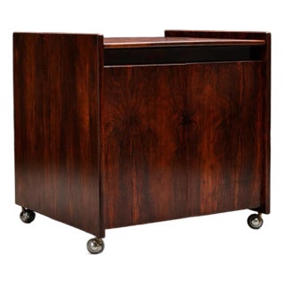 Bar Cart in Brazilian Rosewood (Jacarandá) by Sergio Rodrigues Brazil, 1960s For Sale