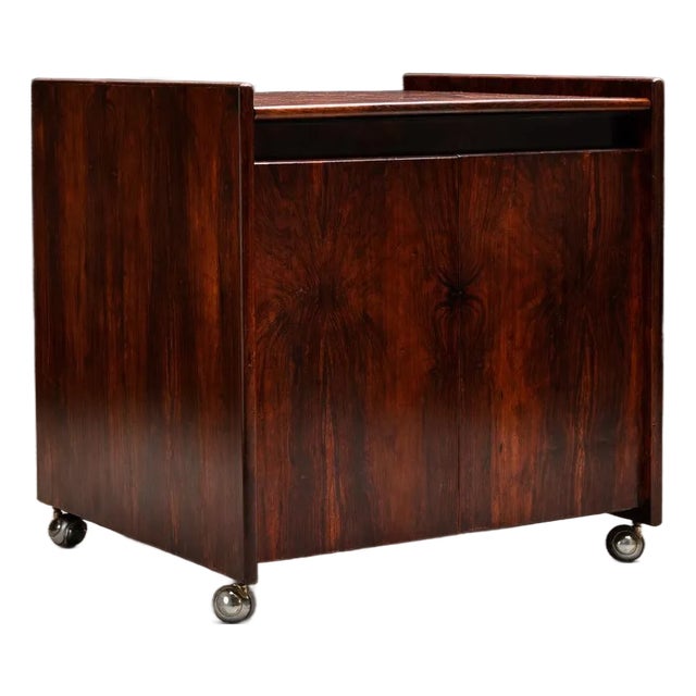 Bar Cart in Brazilian Rosewood (Jacarandá) by Sergio Rodrigues Brazil, 1960s For Sale