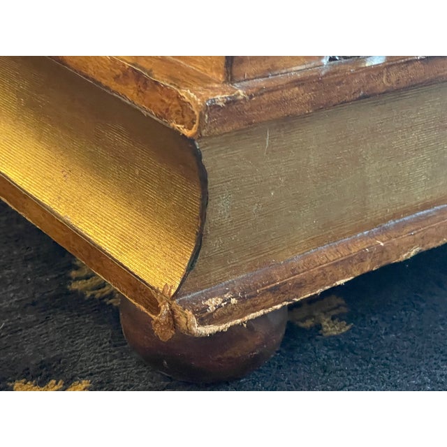 1990s Maitland-Smith Leather Stacked Books Game Table / Trunk Coffee Table With Backgammon & Checkers Board For Sale - Image 15 of 18