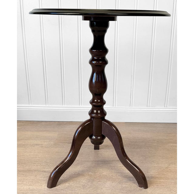 Wood Vintage Italian Rococo Floral Marquetry Fruitwood Round Side Table For Sale - Image 7 of 9