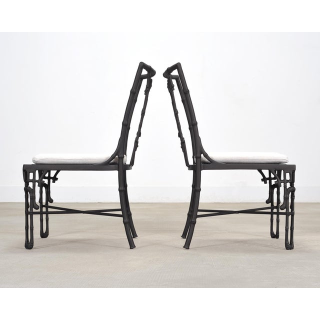 Set of Six Michael Taylor Bronzed Bamboo Garden Dining Chairs For Sale - Image 12 of 18